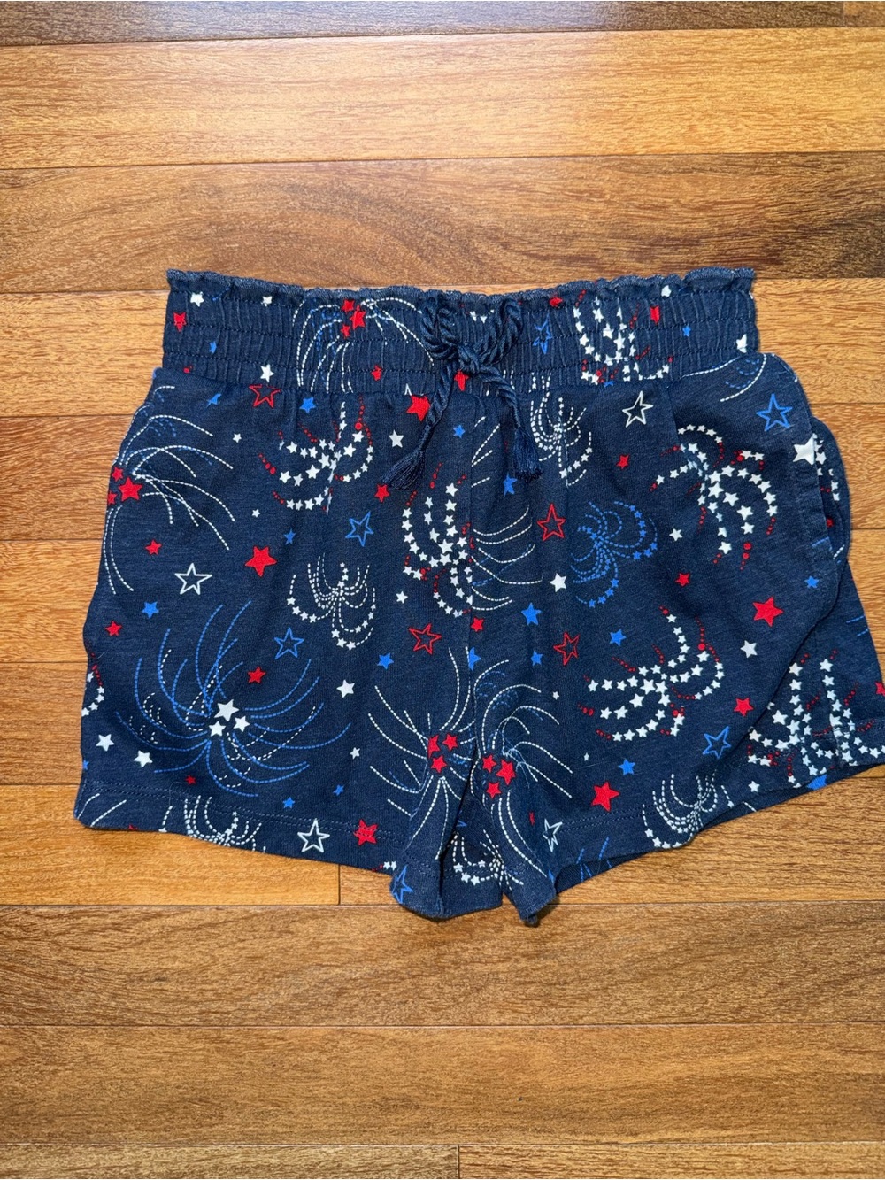 wonder nation Navy Red White Firework Print Girls Shorts